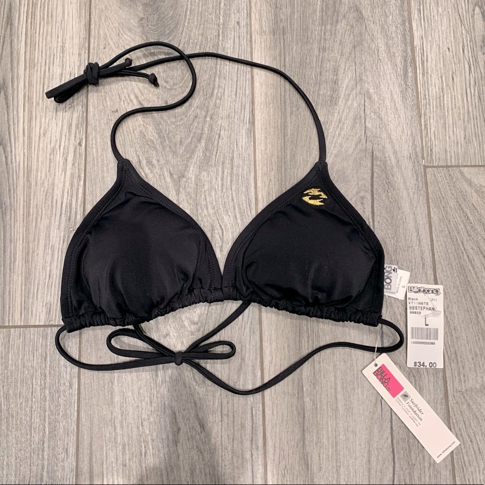 Billabong Triangle Bikini Top, Large in Black